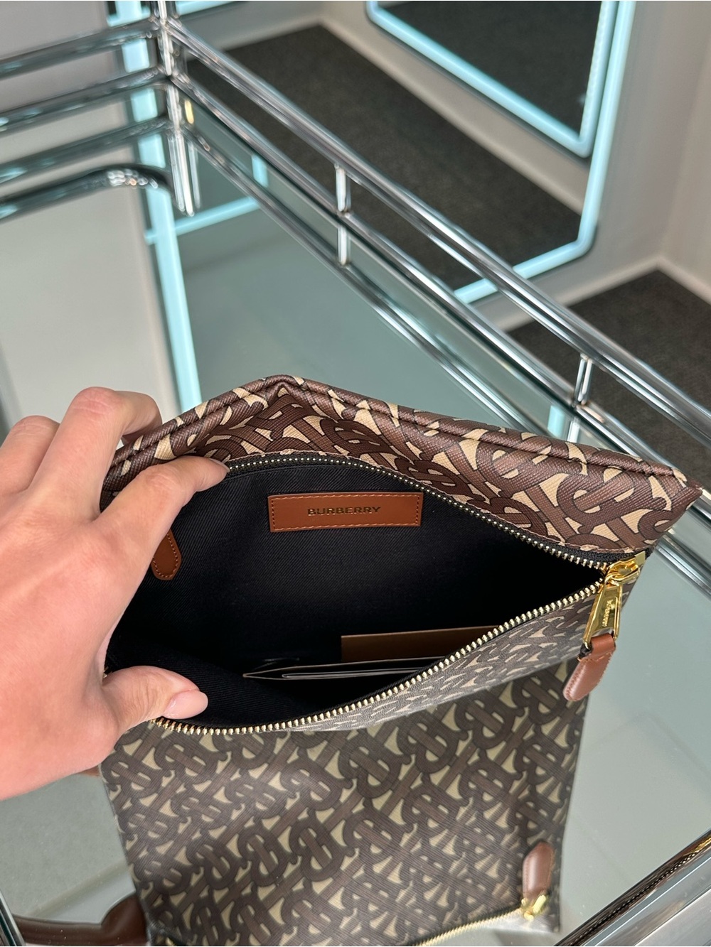 Burberry One-Handle Zip Pouch - Picture 10 of 11